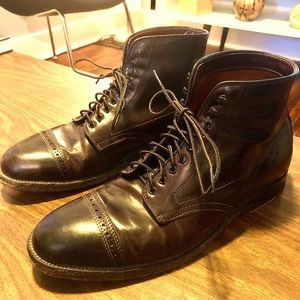 Alden x JCrew dress boots in color 8 shell cordovan.